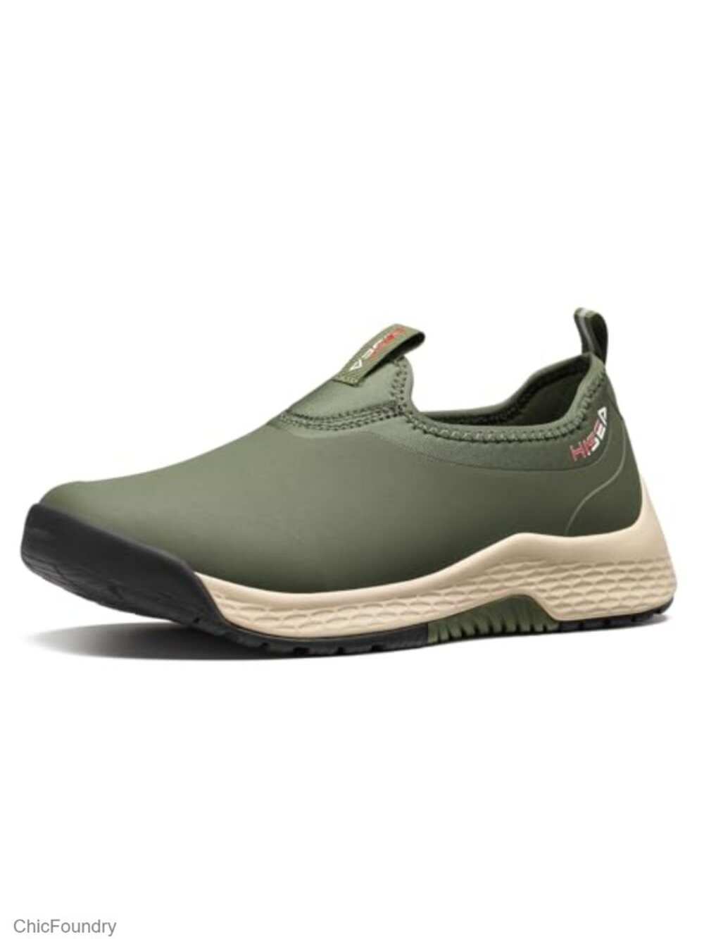 HISEA Men's Waterproof Slip On Rain Boots Rubber Garden Shoes Lightweight